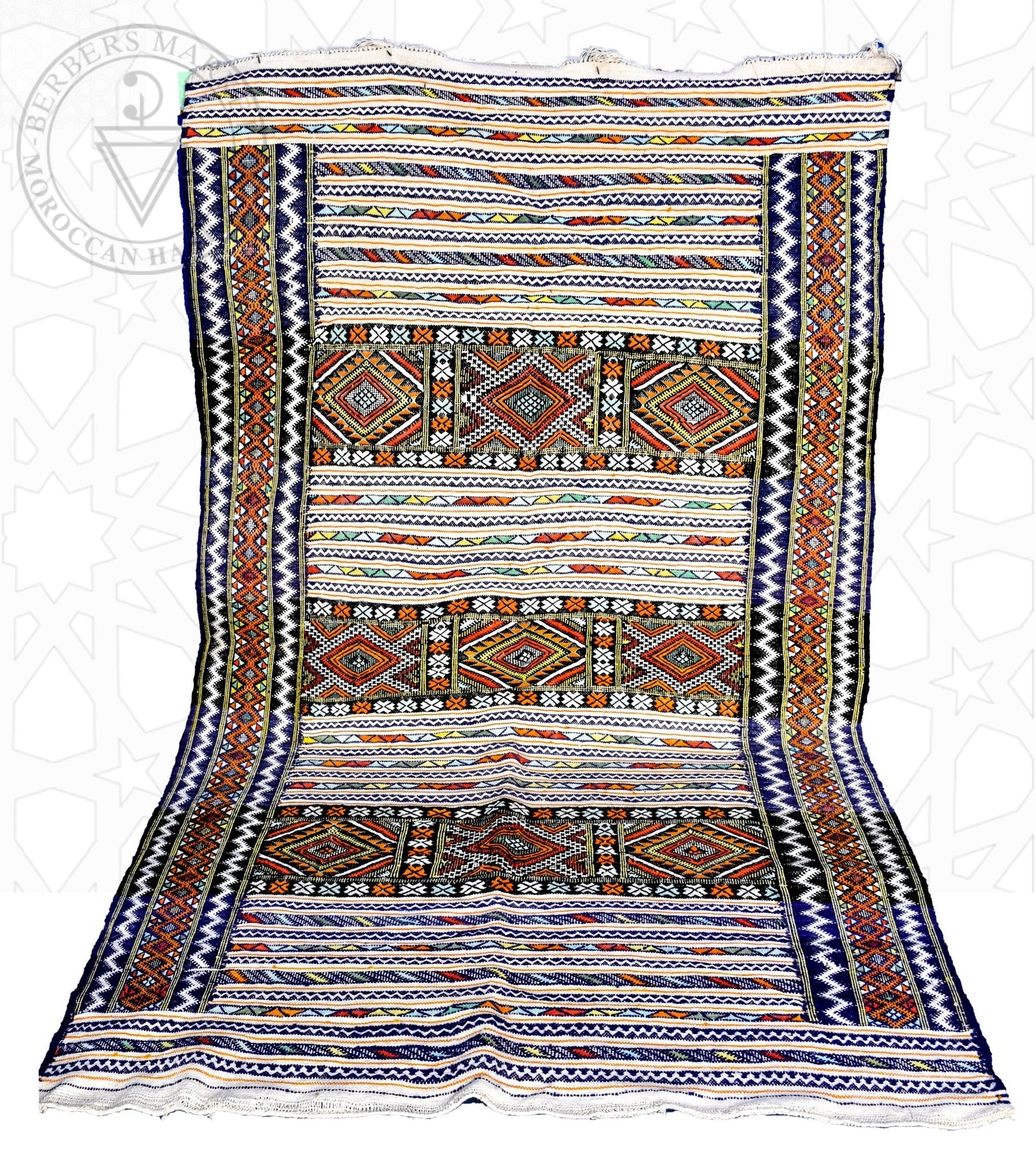 Taznakht Kilim flatweave Moroccan rug - 4.43 x 7.06 ft / 135 x 215 cm - Berbers Market