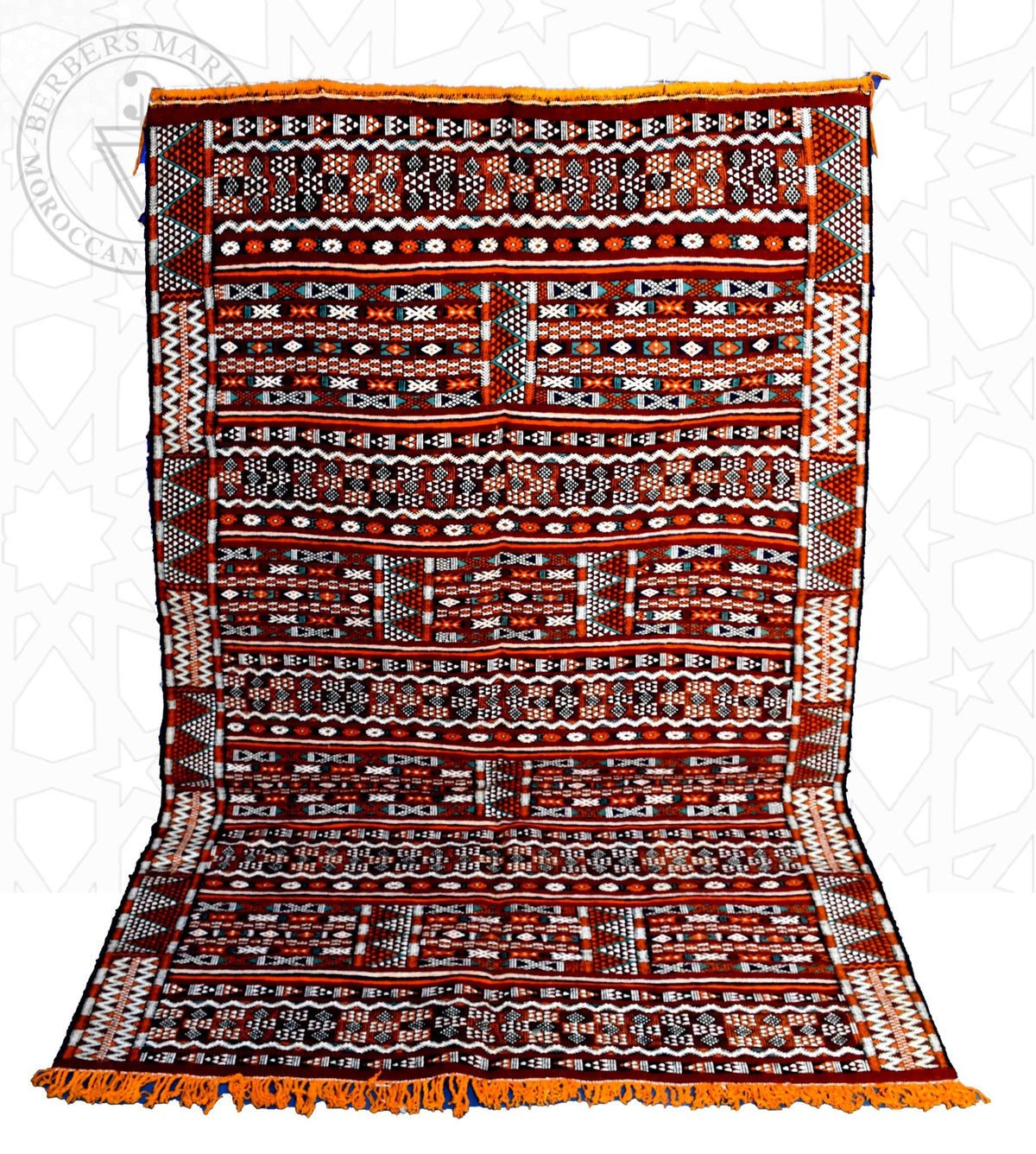 Taznakht Kilim flatweave Moroccan rug - 4.43 x 9.36 ft / 135 x 285 cm - Berbers Market