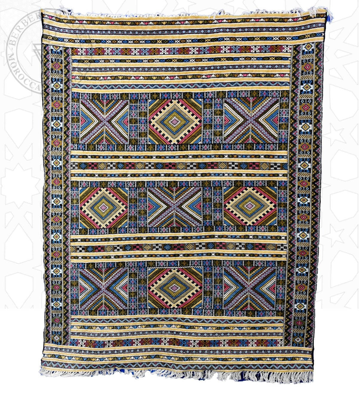 Taznakht Kilim flatweave Moroccan rug - 4.6 x 5.91 ft / 140 x 180 cm - Berbers Market