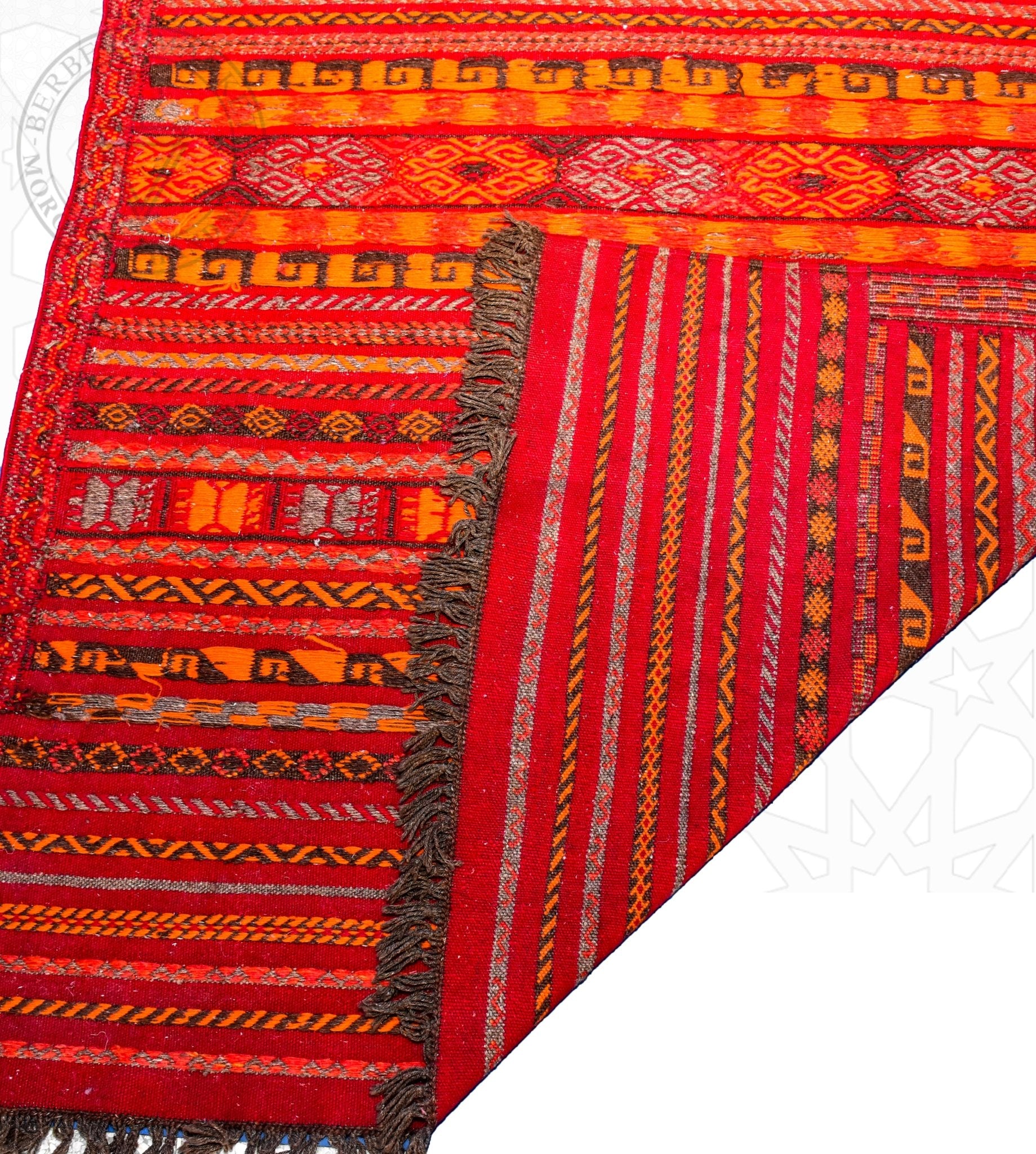 Taznakht Kilim flatweave Moroccan rug - 4.6 x 6.4 ft / 140 x 195 cm - Berbers Market