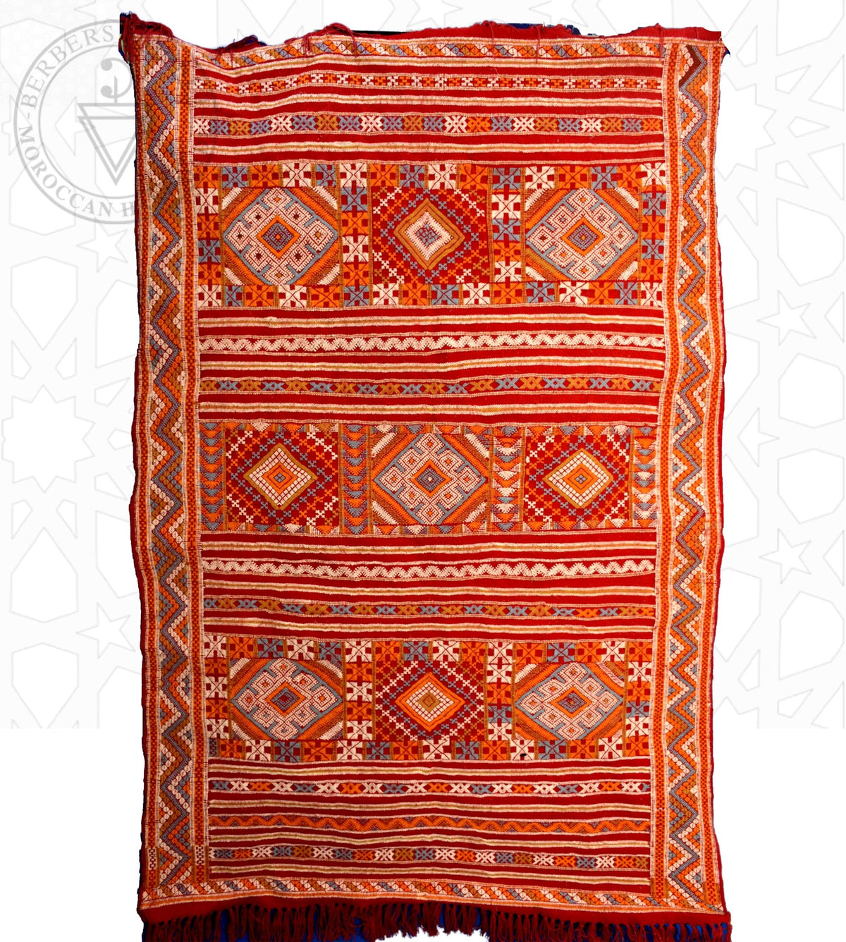 Taznakht Kilim flatweave Moroccan rug - 4.76 x 7.06 ft / 145 x 215 cm - Berbers Market
