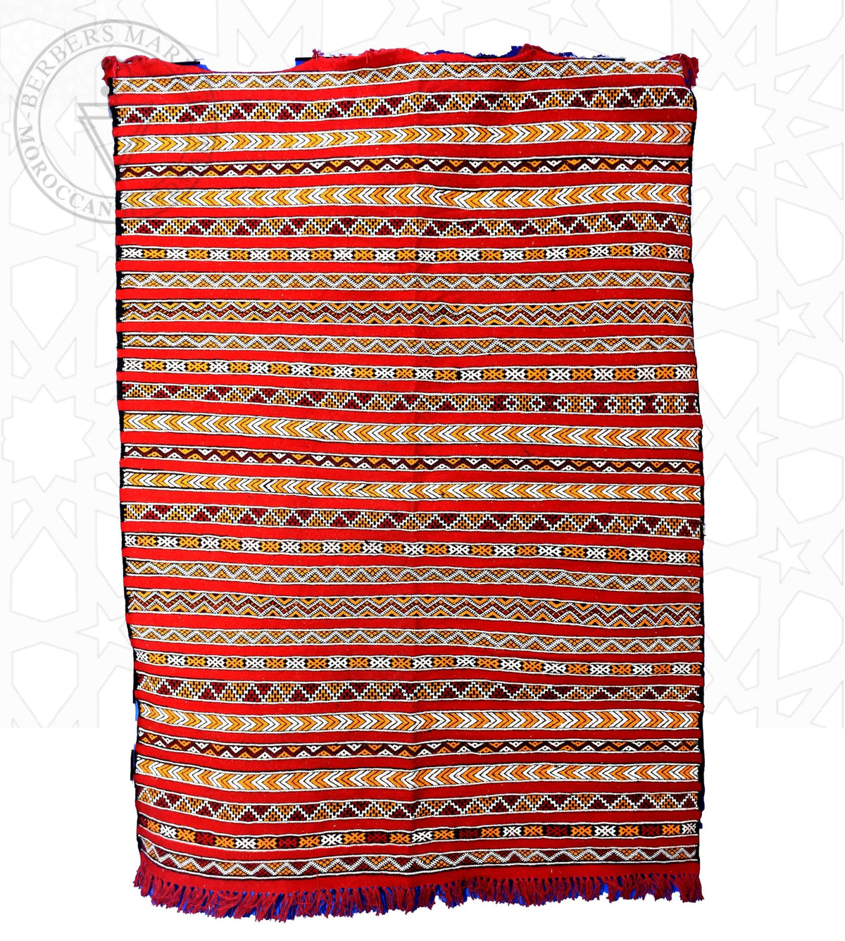 Taznakht Kilim flatweave Moroccan rug - 4.93 x 6.57 ft / 150 x 200 cm - Berbers Market