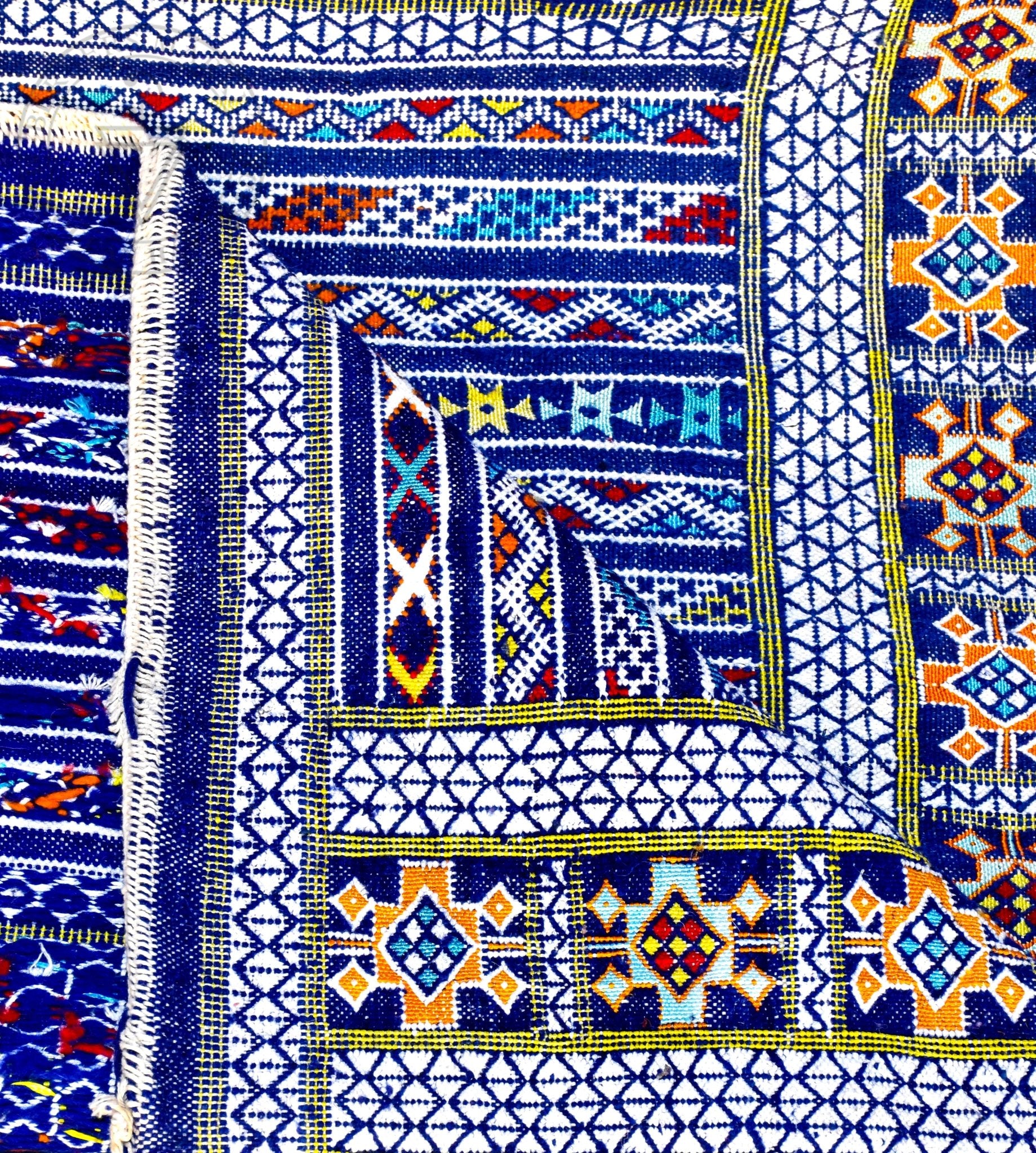 Taznakht Kilim flatweave Moroccan rug - 4.93 x 7.25 ft / 150 x 220 cm - Berbers Market