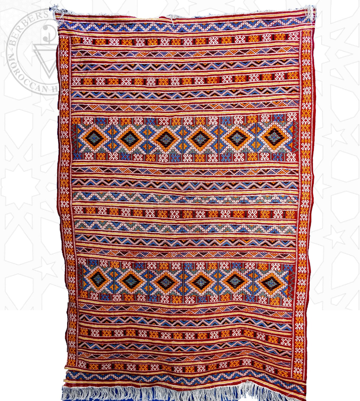 Taznakht Kilim flatweave Moroccan rug - 5.25 x 7.71 ft / 160 x 235 cm - Berbers Market