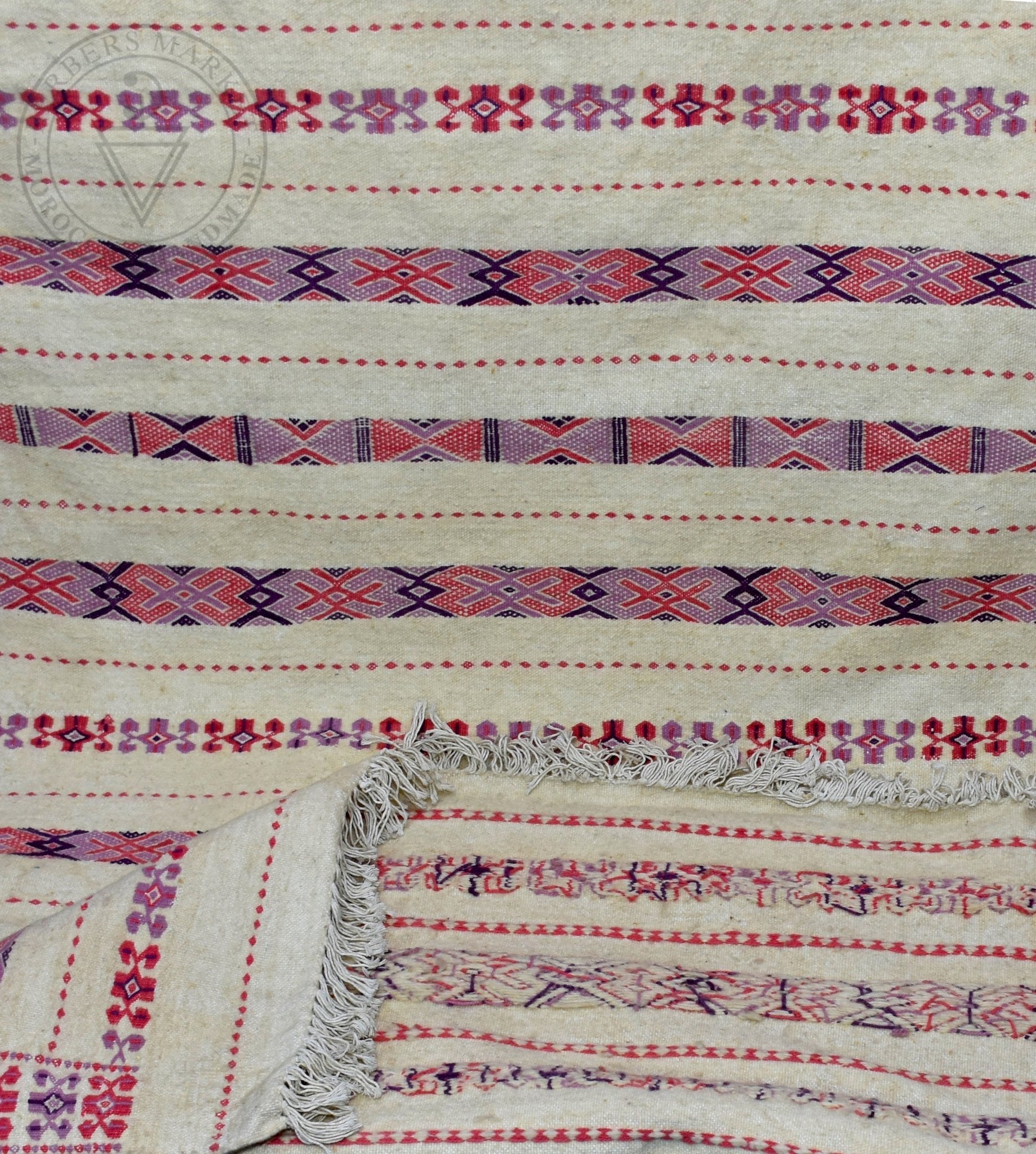 Taznakht Kilim flatweave Moroccan rug - 5.42 x 7.4 ft / 165 x 225 cm - Berbers Market