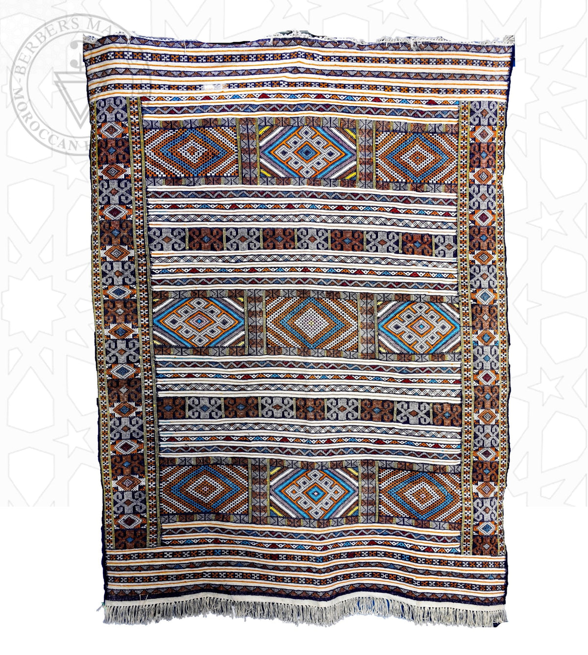 Taznakht Kilim flatweave Moroccan rug - 5.58 x 7.55 ft / 170 x 230 cm - Berbers Market