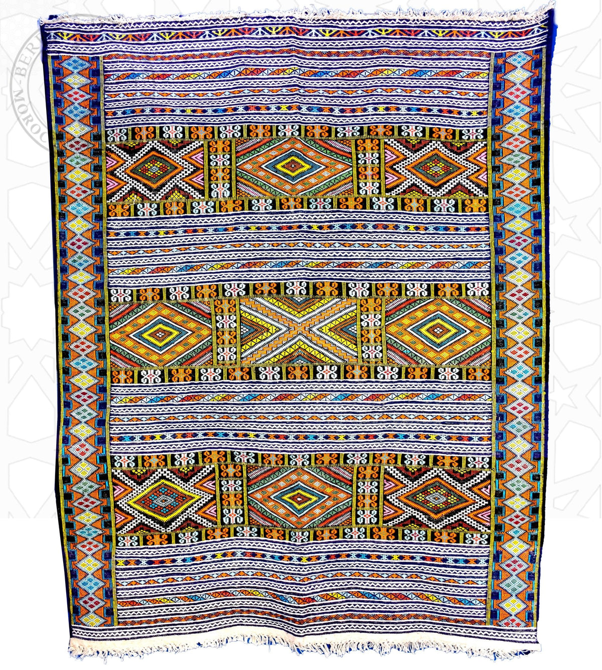 Taznakht Kilim flatweave Moroccan rug - 5.6 x 7.06 ft / 170 x 215 cm - Berbers Market