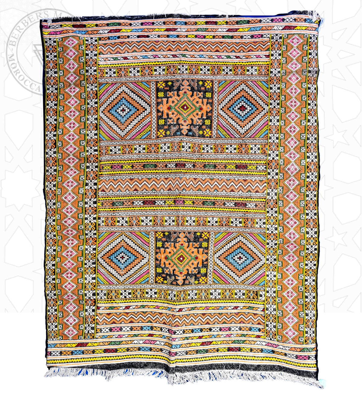 Taznakht Kilim flatweave Moroccan rug - 5.91 x 7.55 ft / 180 x 230 cm - Berbers Market