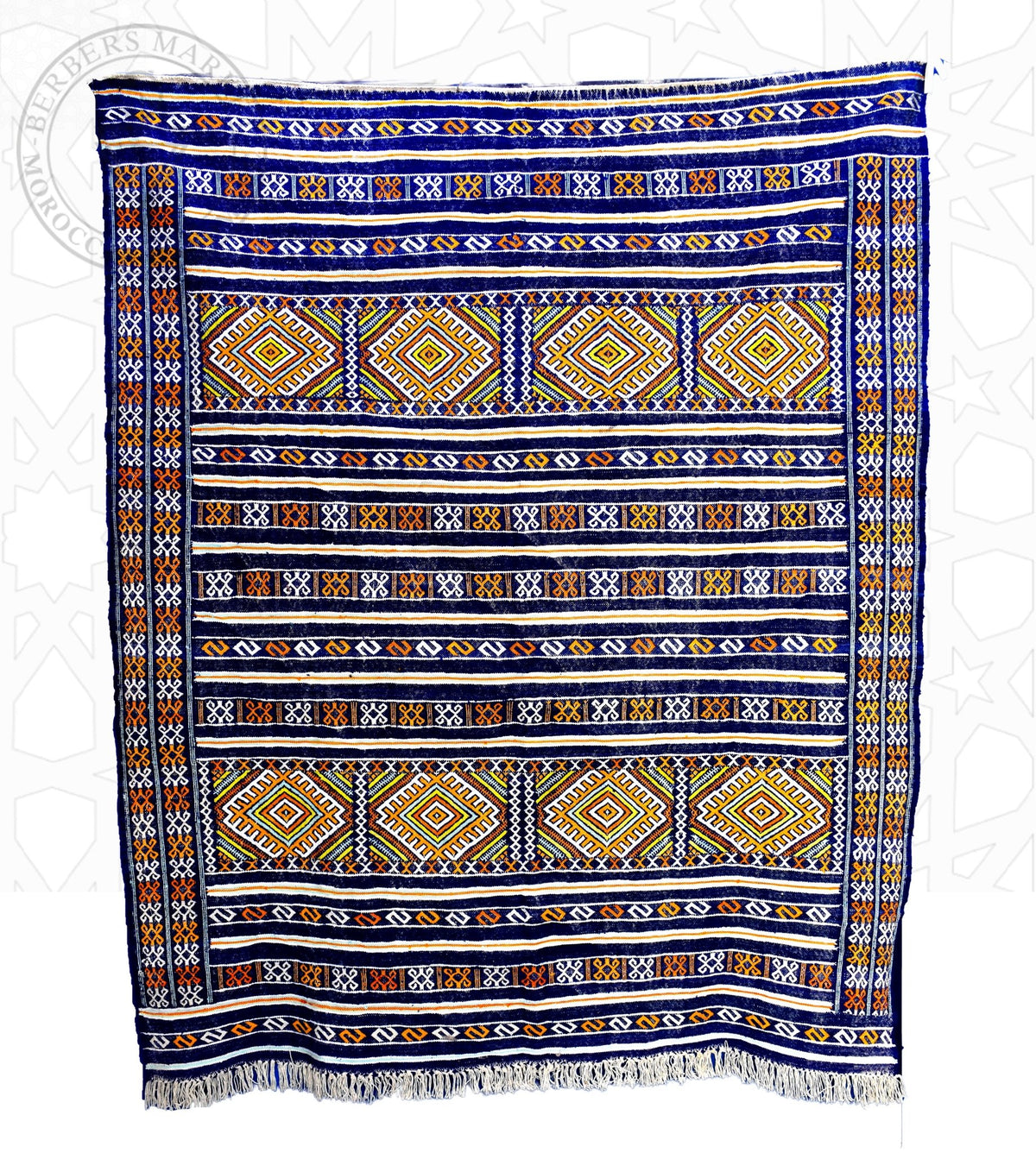 Taznakht Kilim flatweave Moroccan rug - 6.07 x 6.89 ft / 185 x 210 cm - Berbers Market