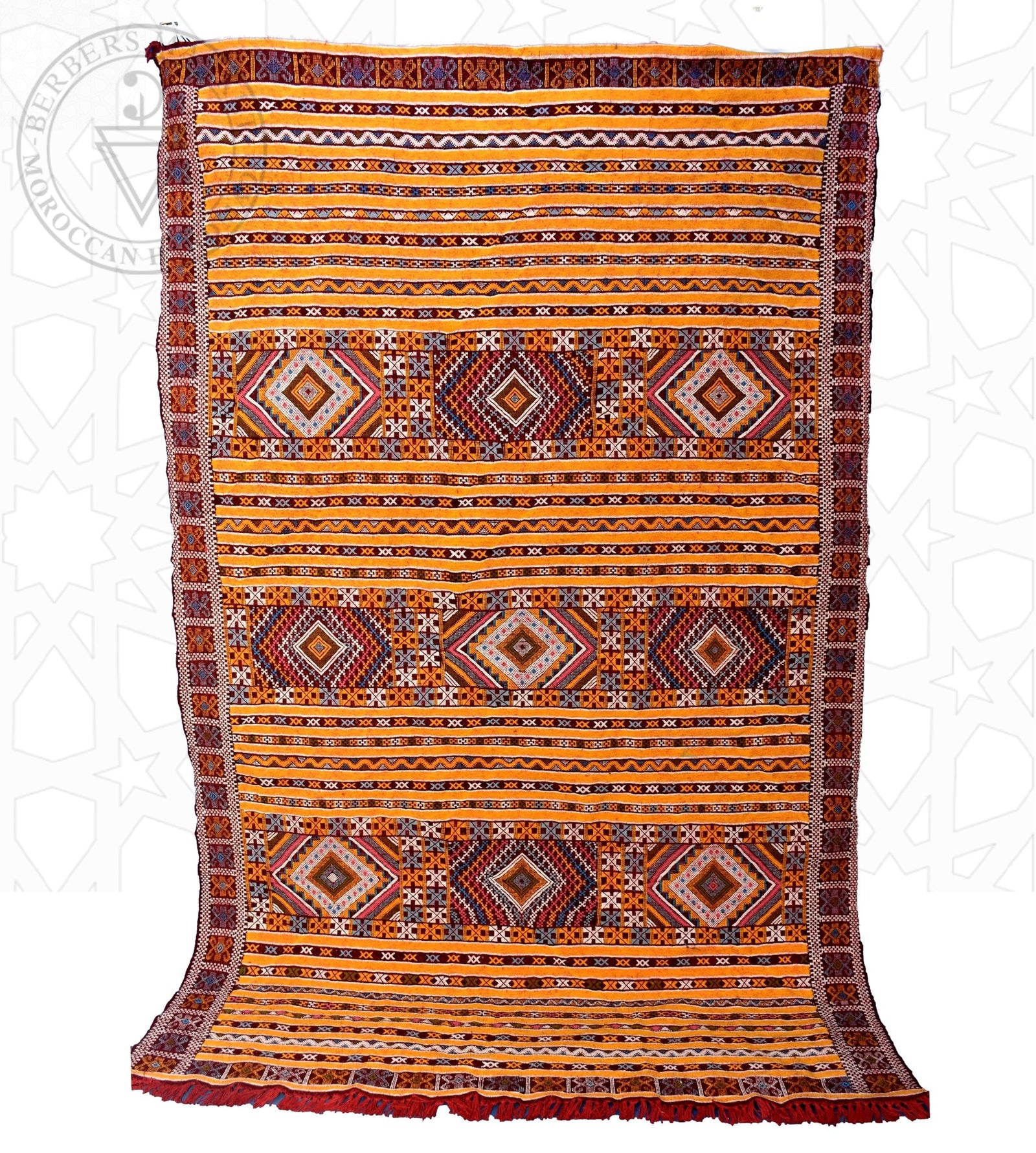 Taznakht Kilim flatweave Moroccan rug - 6.24 x 9.85 ft / 190 x 300 cm - Berbers Market