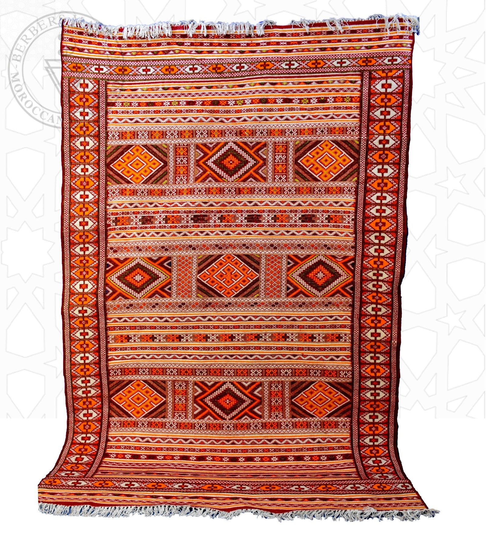 Taznakht Kilim flatweave Moroccan rug - 6.4 x 10.3 ft / 195 x 300 cm - Berbers Market