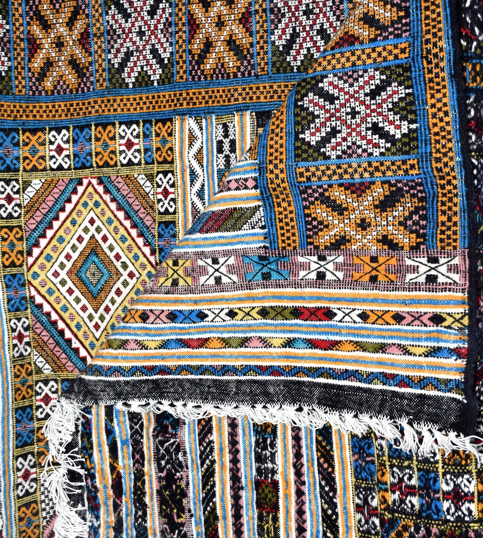 Taznakht Kilim flatweave Moroccan rug - 6.4 x 8.88 ft / 195 x 270 cm - Berbers Market