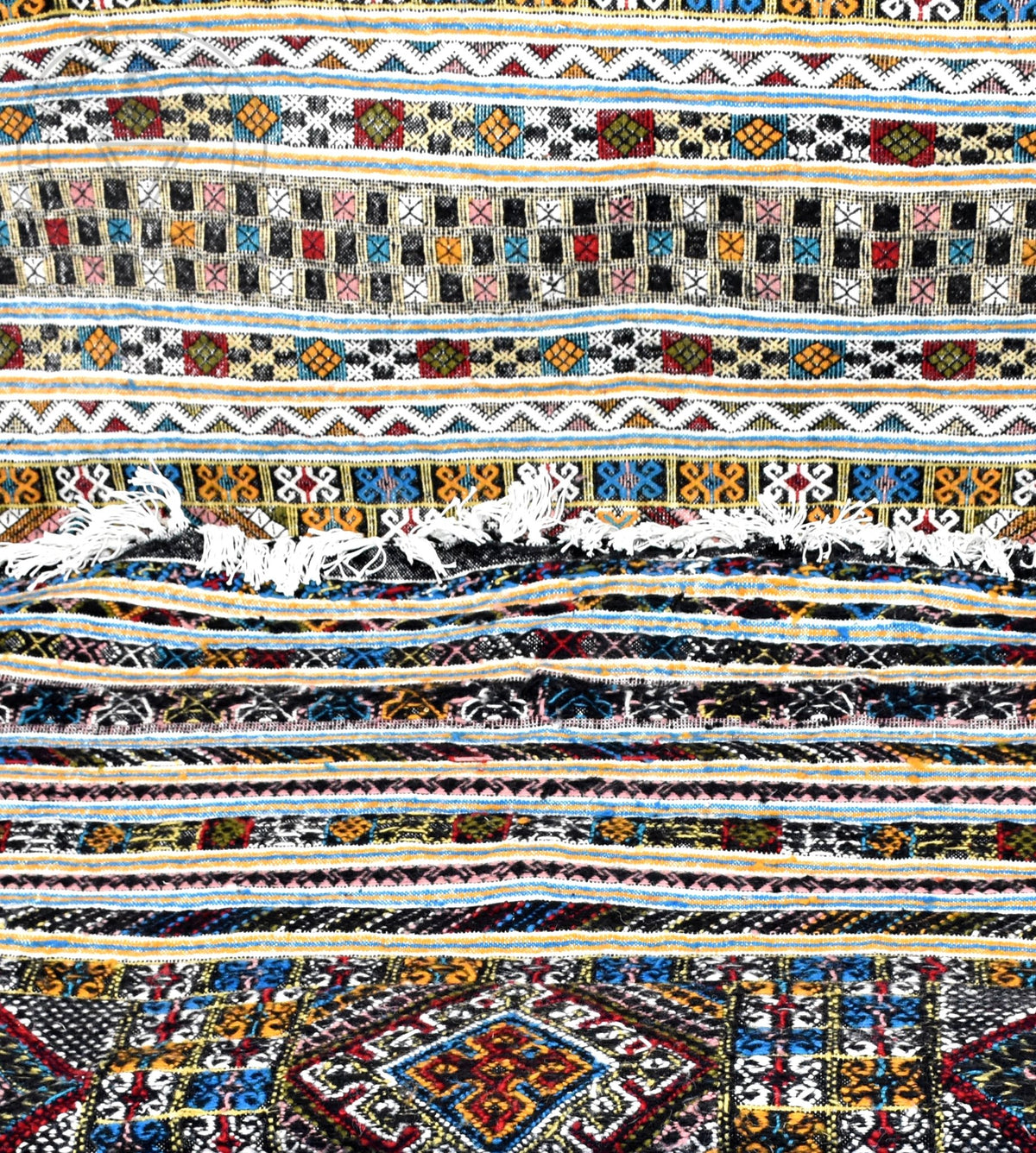 Taznakht Kilim flatweave Moroccan rug - 6.4 x 8.88 ft / 195 x 270 cm - Berbers Market