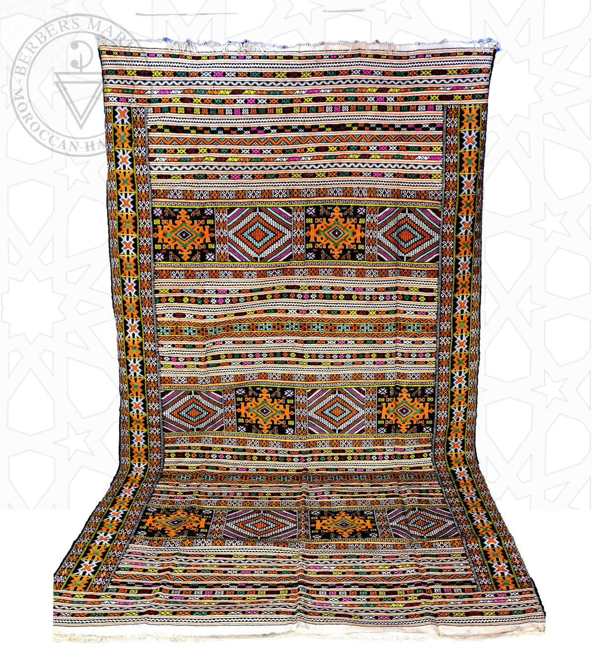 Taznakht Kilim flatweave Moroccan rug - 7.22 x 9.19 ft / 220 x 280 cm - Berbers Market