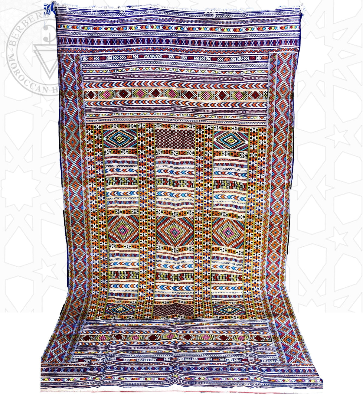 Taznakht Kilim flatweave Moroccan rug - 7.55 x 11.16 ft / 230 x 340 cm - Berbers Market