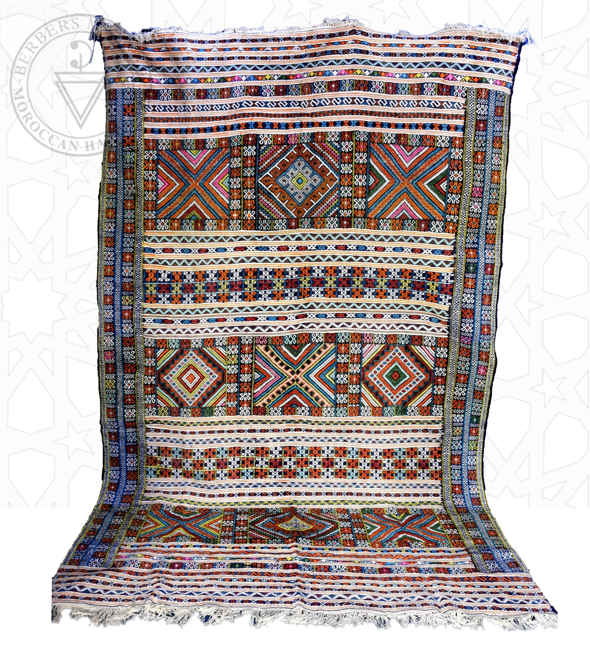 Taznakht Kilim flatweave Moroccan rug - 7.55 x 11.32 ft / 230 x 345 cm - Berbers Market