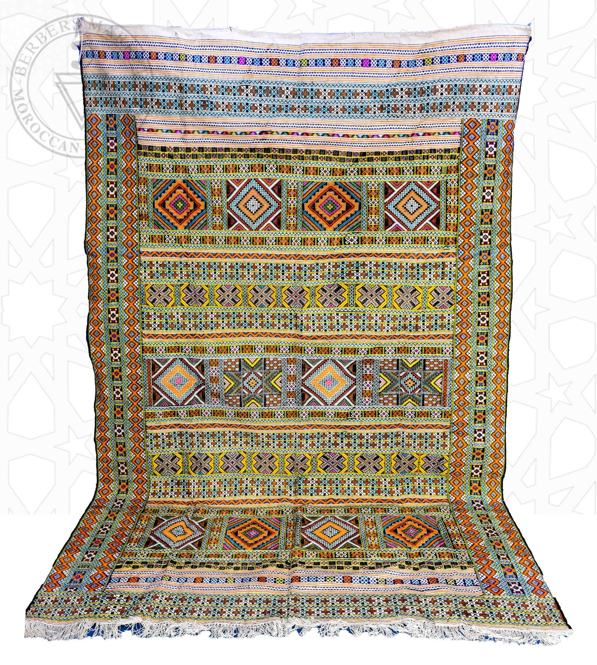 Taznakht Kilim flatweave Moroccan rug - 7.71 x 11 ft / 235 x 335 cm - Berbers Market