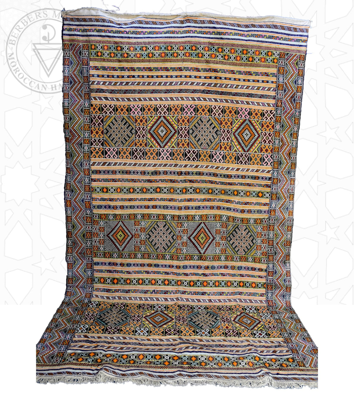 Taznakht Kilim flatweave Moroccan rug - 7.98 x 11.49 ft / 243 x 350 cm - Berbers Market