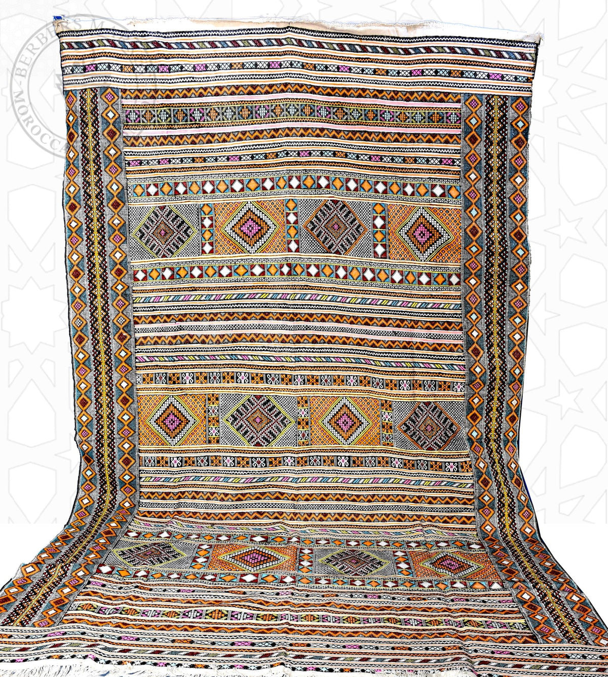 Taznakht Kilim flatweave Moroccan rug - 8.21 x 12.47 ft / 250 x 380 cm - Berbers Market