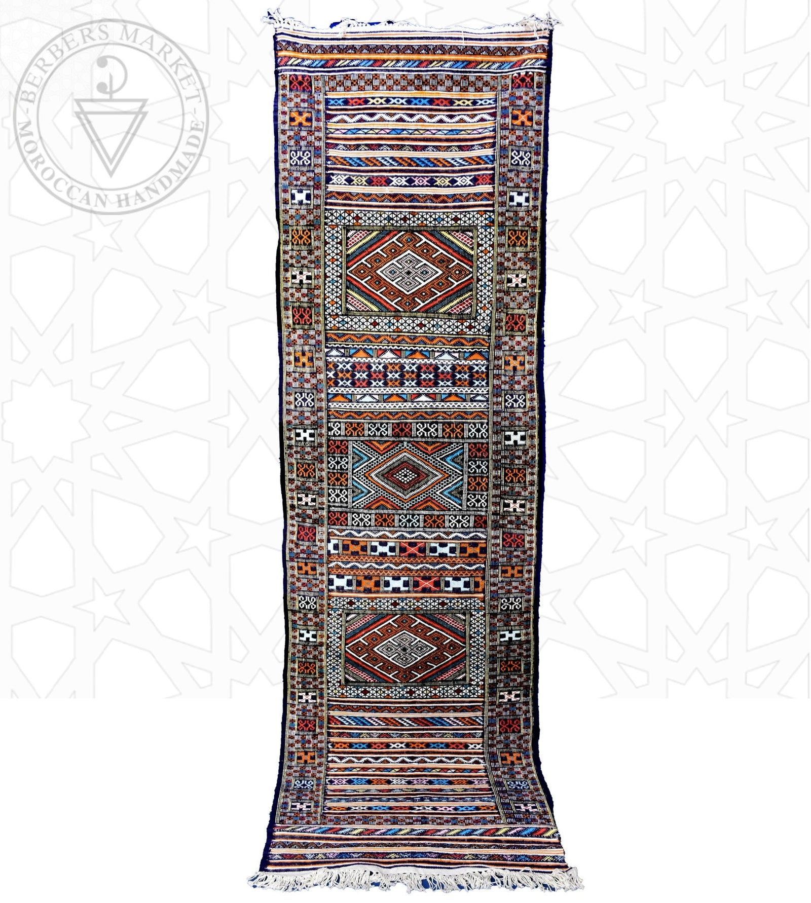 Taznakht Kilim flatweave runner Moroccan rug - 2.63 x 10.18 ft / 80 x 310 cm - Berbers Market